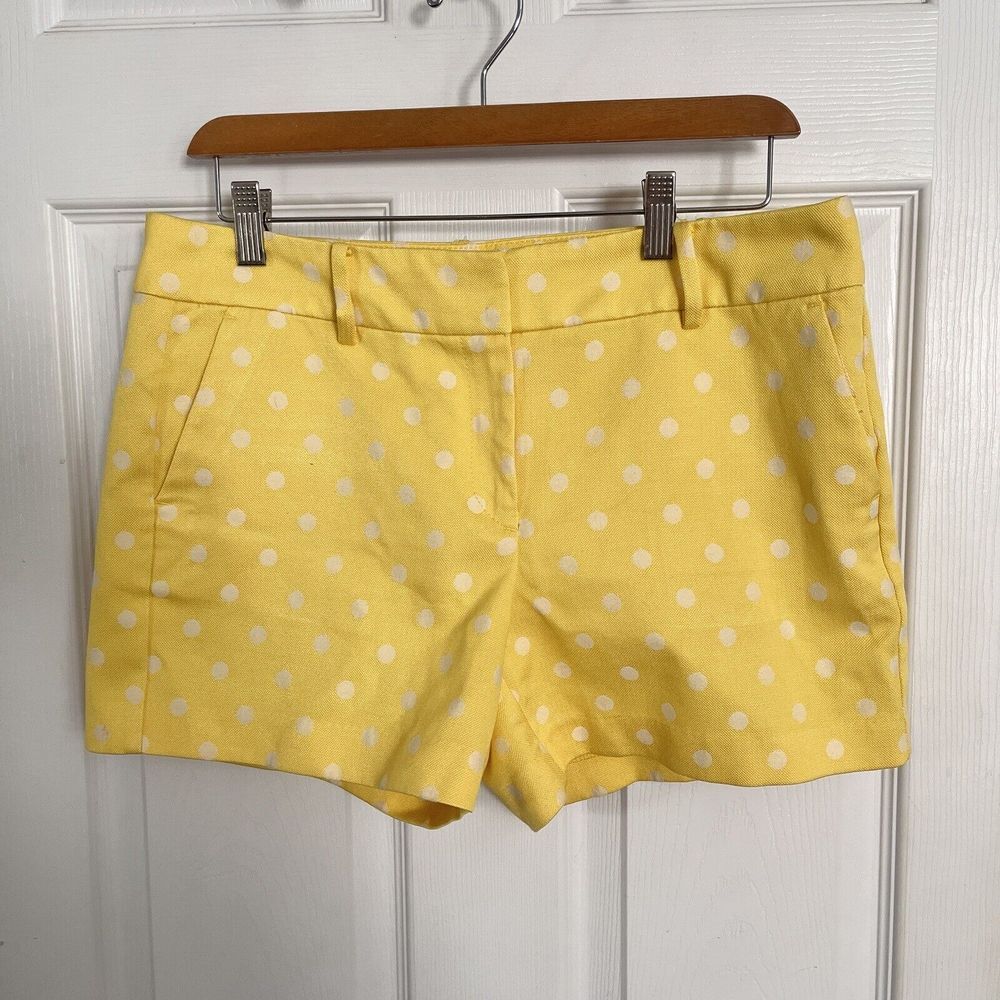 Ann Taylor Shorts Yellow White Polka Dot Womens 8 - Picture 2 of 5
